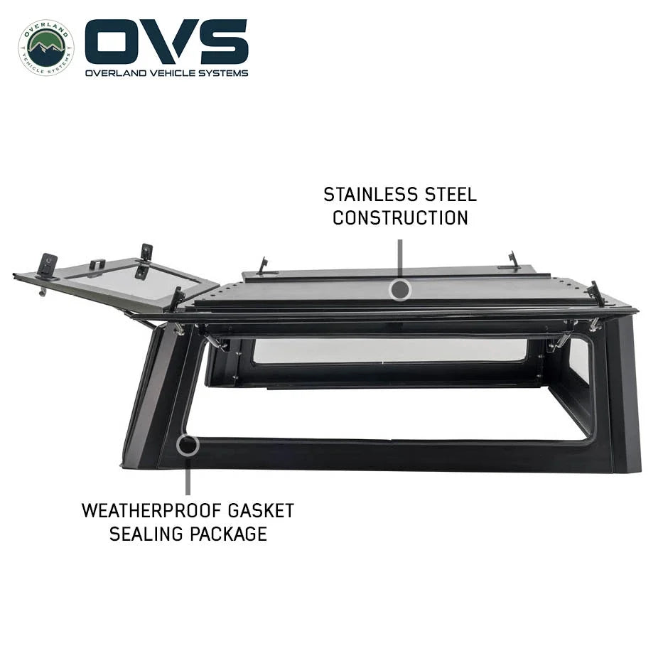 OVS Expedition - Truck Cap W/Full Wing Doors, Front and Rear Windows & 3rd Brake Light