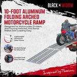Black Widow Pro 10' 3-Piece Arched Folding Motorcycle Ramp