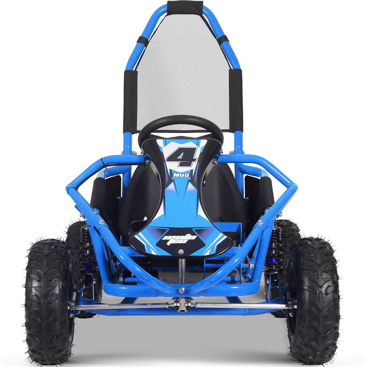 MotoTec Mud Kids Electric 48v 1000w Go Kart Full Suspension Blue