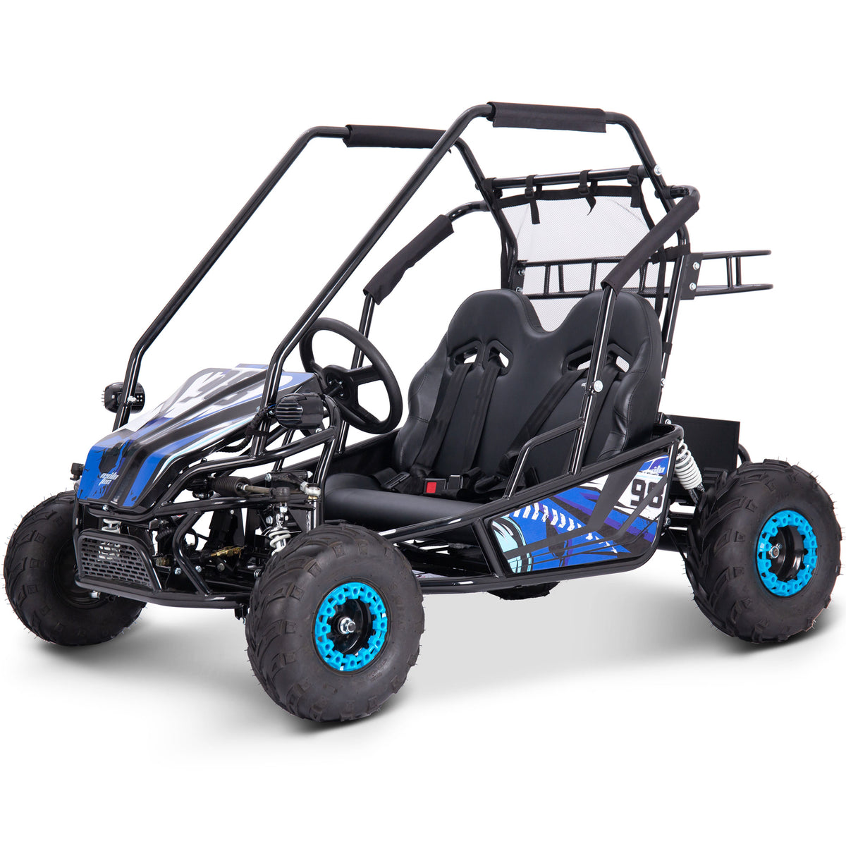 MotoTec Mud XL 60v 2000w Electric Go Kart Full Suspension Blue