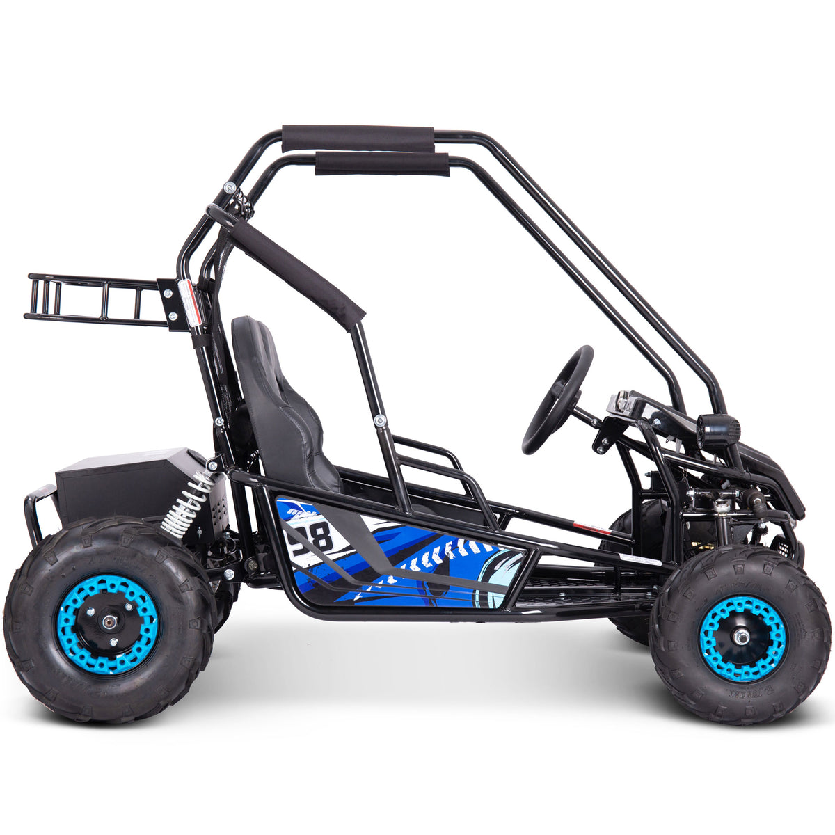 MotoTec Mud XL 60v 2000w Electric Go Kart Full Suspension Blue