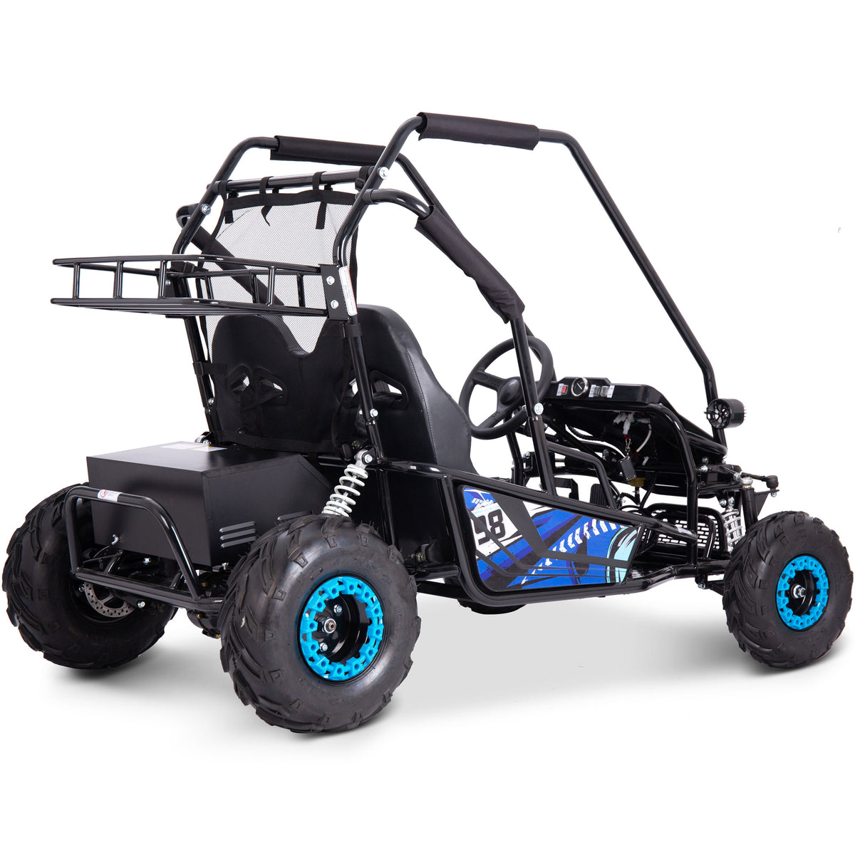 MotoTec Mud XL 60v 2000w Electric Go Kart Full Suspension Blue