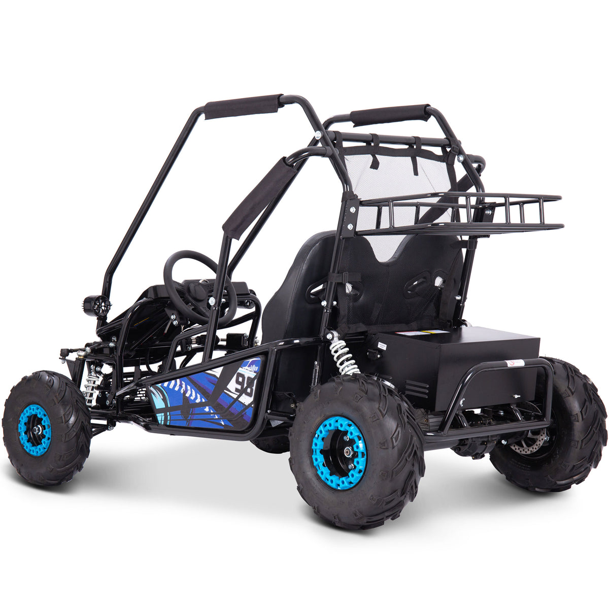 MotoTec Mud XL 60v 2000w Electric Go Kart Full Suspension Blue