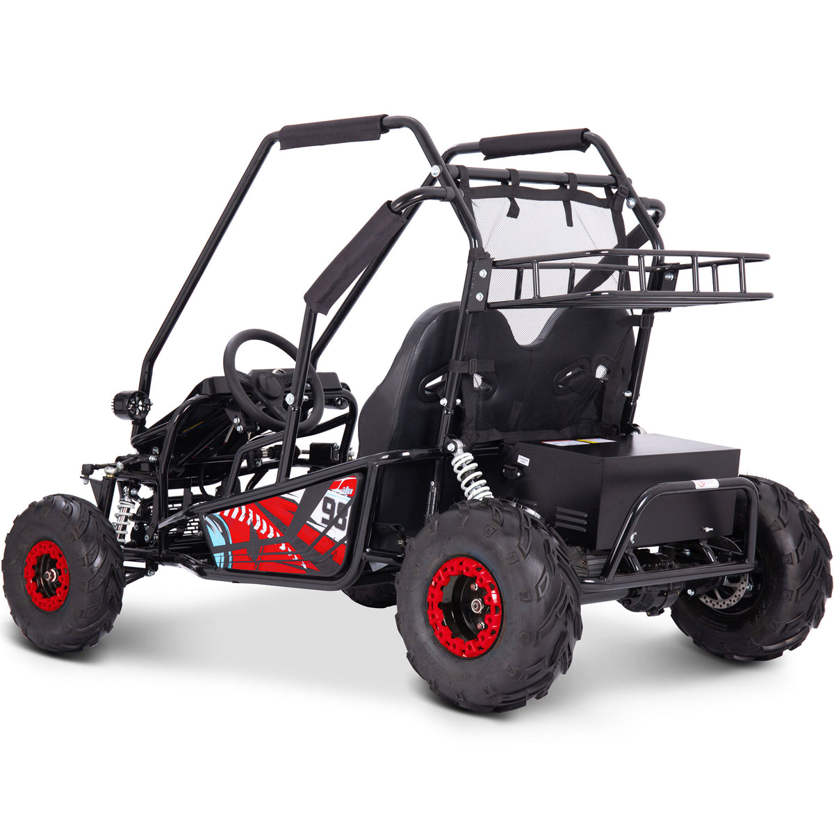 MotoTec Mud XL 60v 2000w Electric Go Kart Full Suspension Red